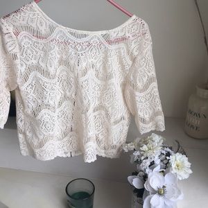 Ivory Cream Crotchet Summer Shirt